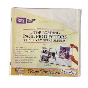 Westrim Crafts 5 Top-Loading Page Protectors For 12x12 Strap Albums Acid-Free